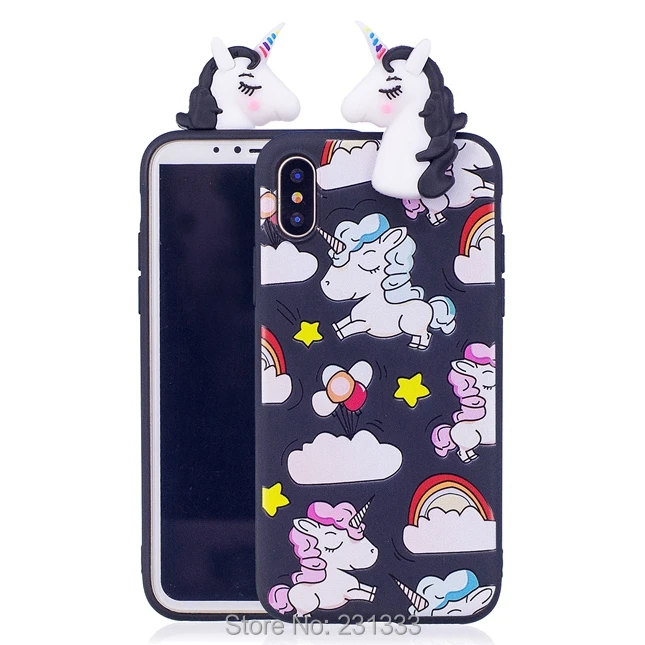 C-ку 3D единорог с рисунком панды мягкий чехол для Iphone X 8 I8 7 PLUS I7 7 PLUS 6 6 S 5 SE 5S IphoneX мило кожного покрова моды 50 шт