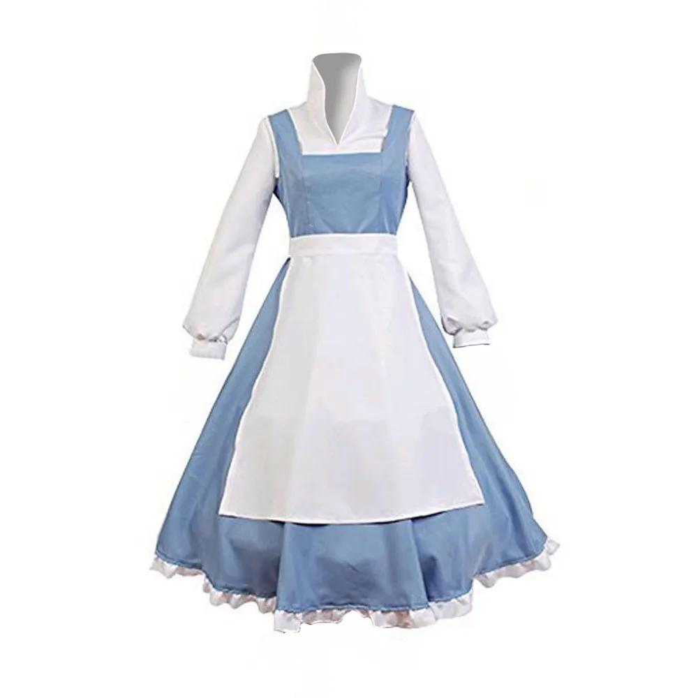 Сказочное аниме Красавица и Чудовище Белль платье горничной синее платье принцессы для косплея костюм женский синий полный комплект нарядное платье - Цвет: Style1