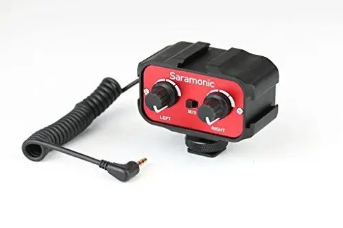 

Saramonic SR-AX100 Universal Microphone Mixer Audio Adapter 2 Channel 3.5mm with Stereo&Dual Mono Inputs DSLR Cameras Camcorders