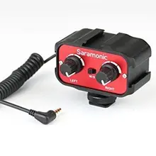 Saramonic SR-AX100 Универсальный микрофон микшер аудио адаптер 2 канала 3,5 мм со стерео и двумя моно входами DSLR камеры видеокамеры