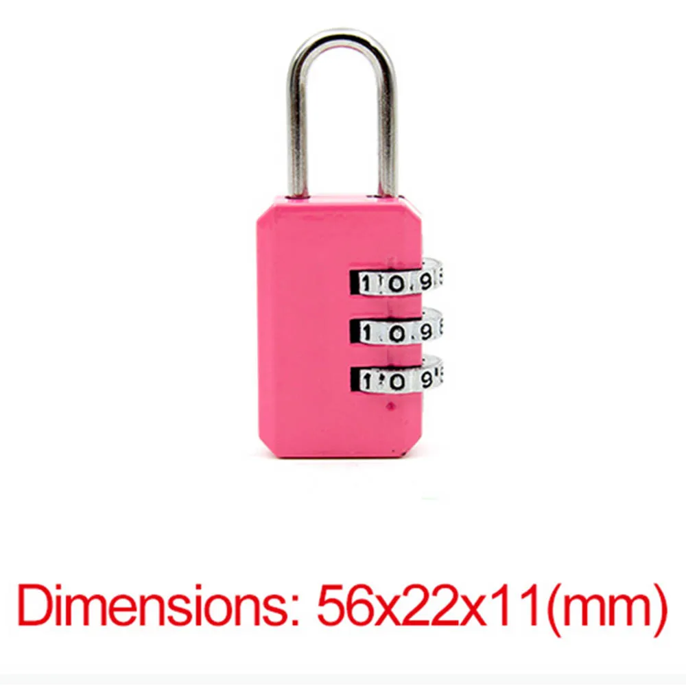 Хороший 3 цифры Циферблат Комбинации кодовый номер замок для Чемодан мешок с застежкой-молнией рюкзак сумка чемодан с выдвижными ящиками долговечные замки - Цвет: pink