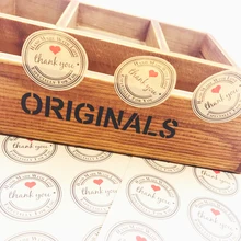 200 шт/партия диаметр: 38 мм/1,4" Круглый" спасибо "с красной любовью печатная, Крафтовая бумага наклейка этикетка может на заказ