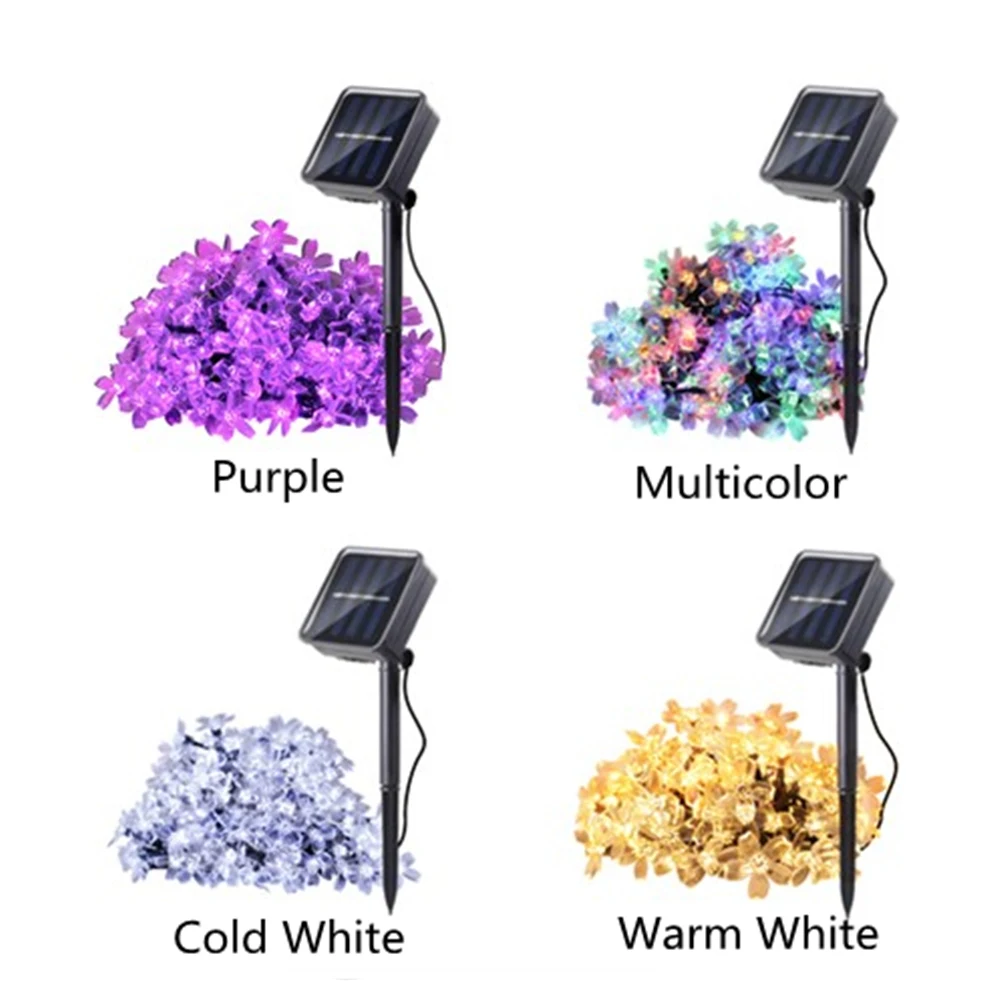 flower string light solar power