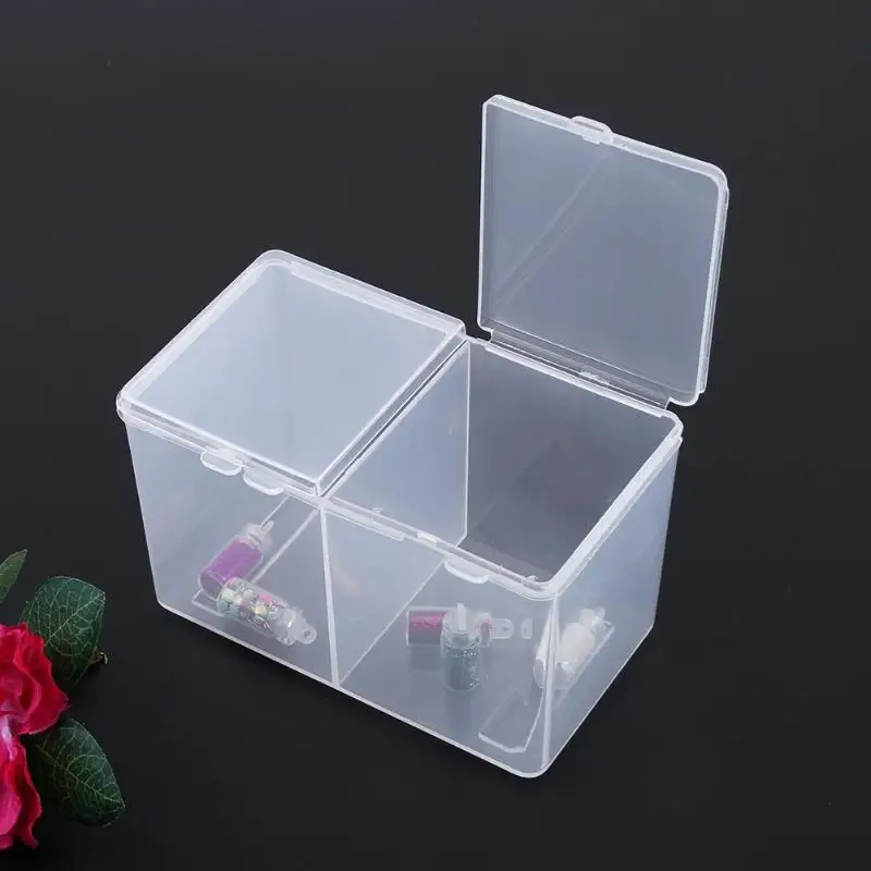 

1 PC Multifunctional Nail Art Wipes Clean Pads Storage Box Double Grids Cotton Pads Manicure Polish Remover Wipe Pad Box Tool