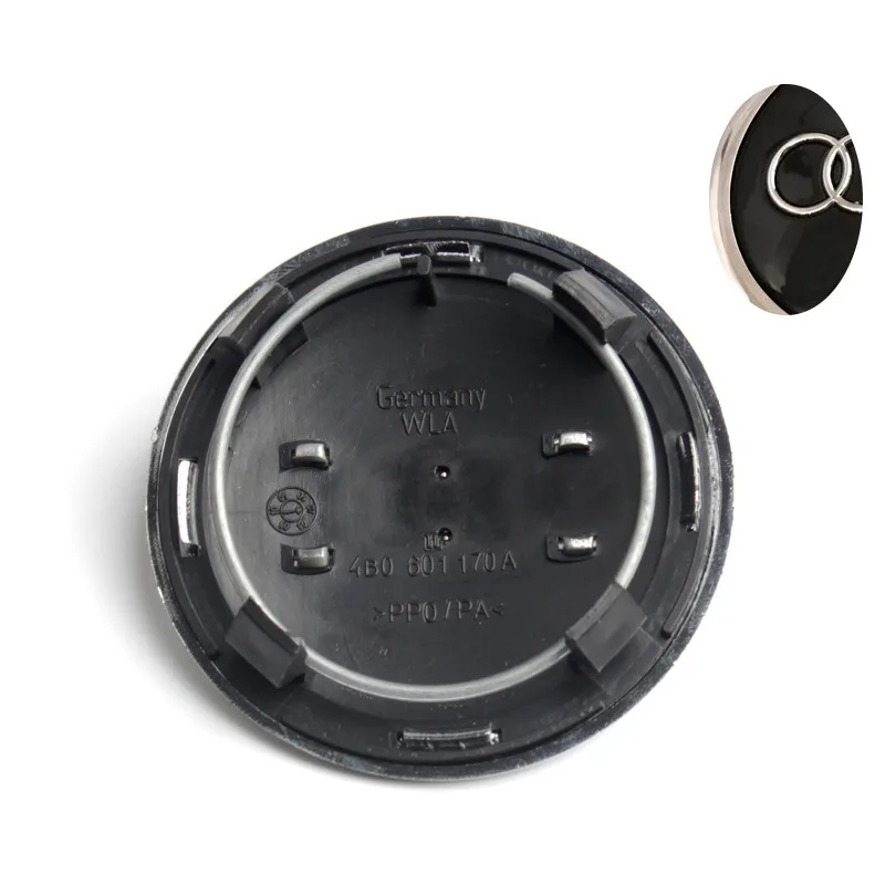 

20pcs/lot 69mm Gray/Black Wheel Center Cap / Wheel Hub Cap Cover Car Badge Emblem For Audi A4 A6 P/N:4B0601170A
