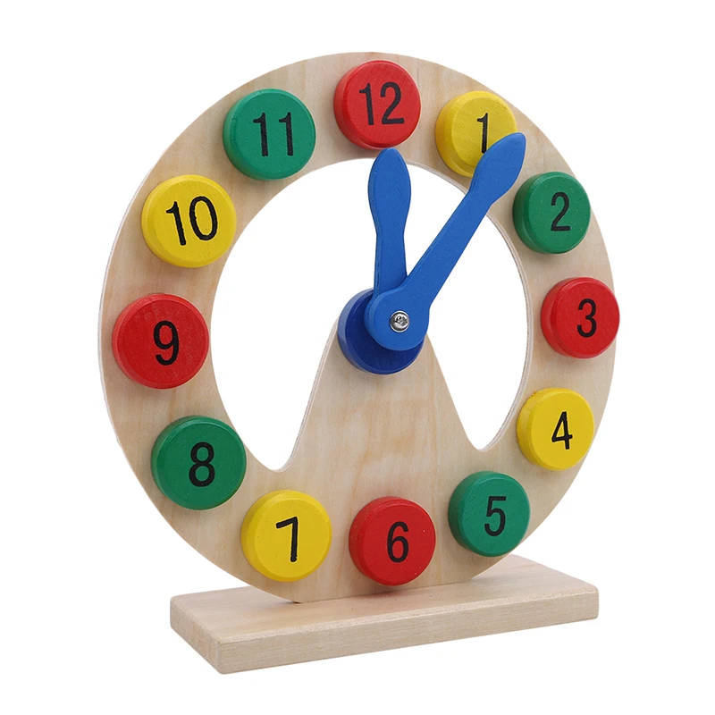  Classic Wooden Clock Model Building Blocks Education Teaching Children Wooden Clock Toy Children Di - 33011555498