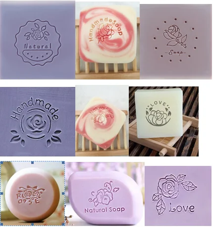 

rose natural handmade soap acrylic seal Mini DIY natural organic glass stamp chapter