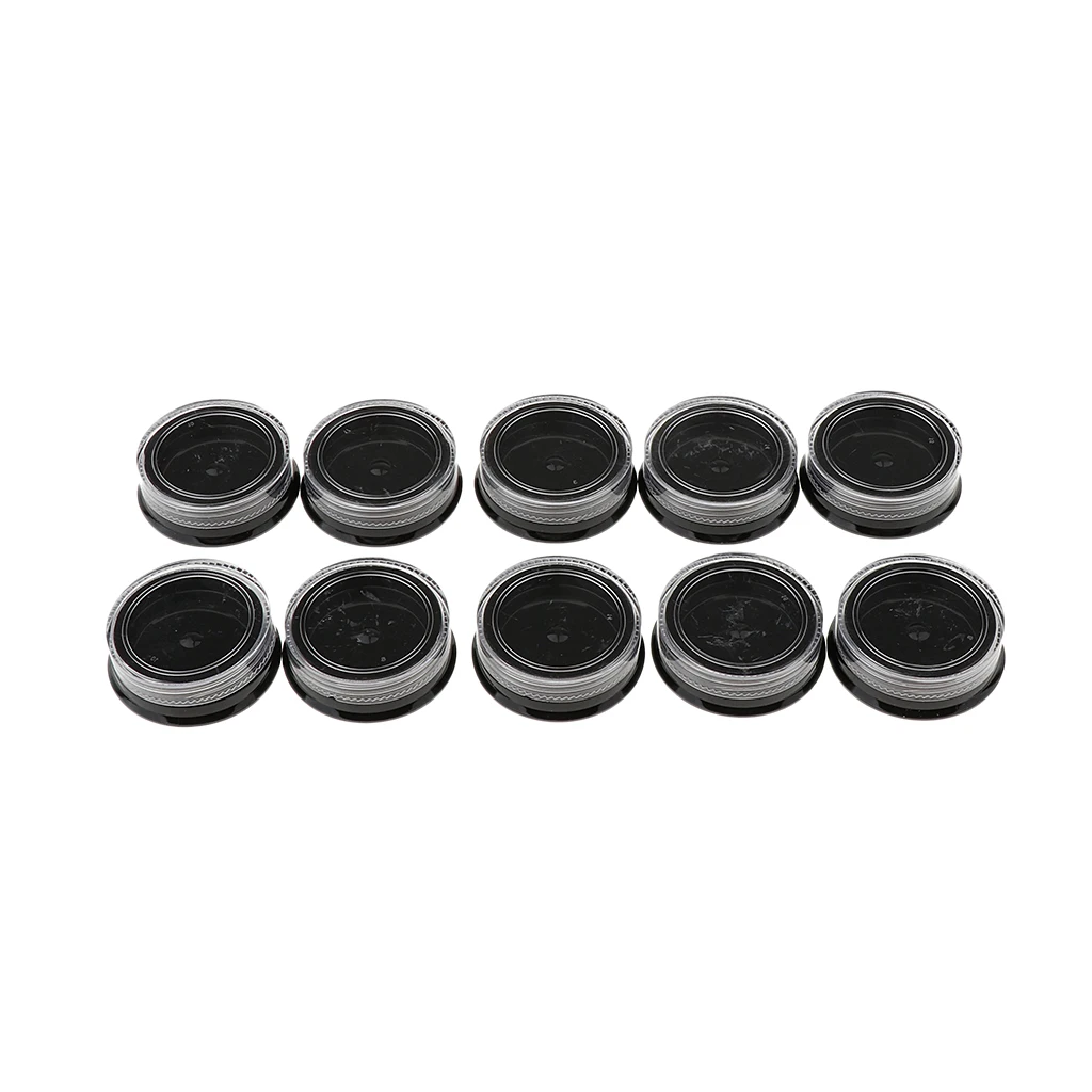 10 Pieces Plastic Nail Art Tips Powder Beads Storage Containers,Small Round Jewelry Glitters Storage Box Organizers