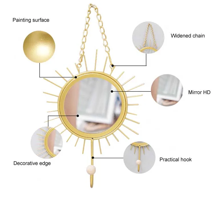 1 шт., скандинавский Железный настенный зеркальный крючок, Многофункциональный ручной работы, декоративный практичный настенный декоративный крючок, домашний крючок для пальто и шляпы