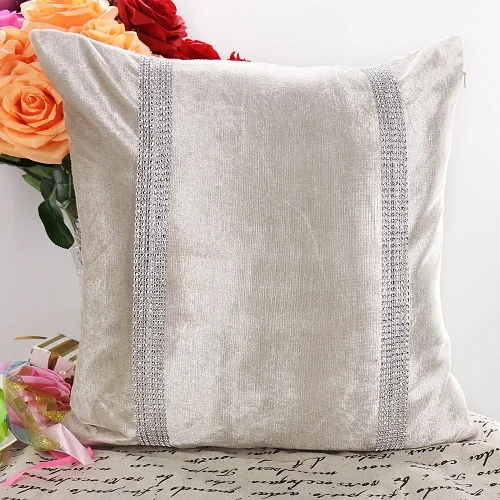 

1pcs 45*45cm Luxury Velvet Fabric Diamond Patchwork Cushion Cover Pillowcase Car Festival Party Home Sofa Throw Pillow Cover