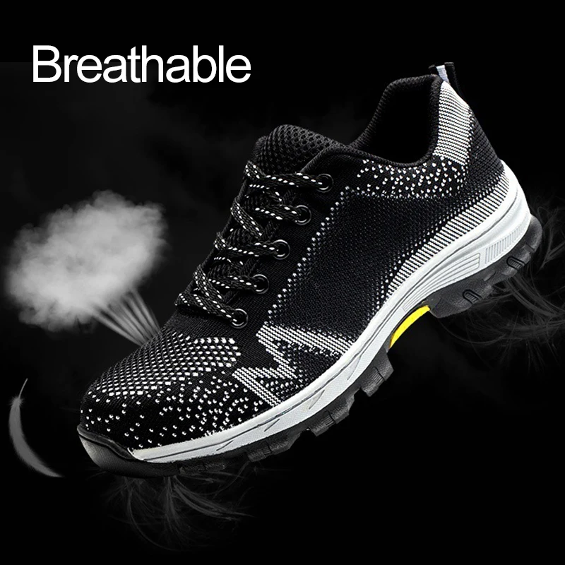 Günstige 2019 neue für männer Atmungsaktiver sicherheits Schuhe Outdoor Unzerstörbar Anti smashing Stahl Kappe Leichte Sneaker Ryder Arbeit Schuhe