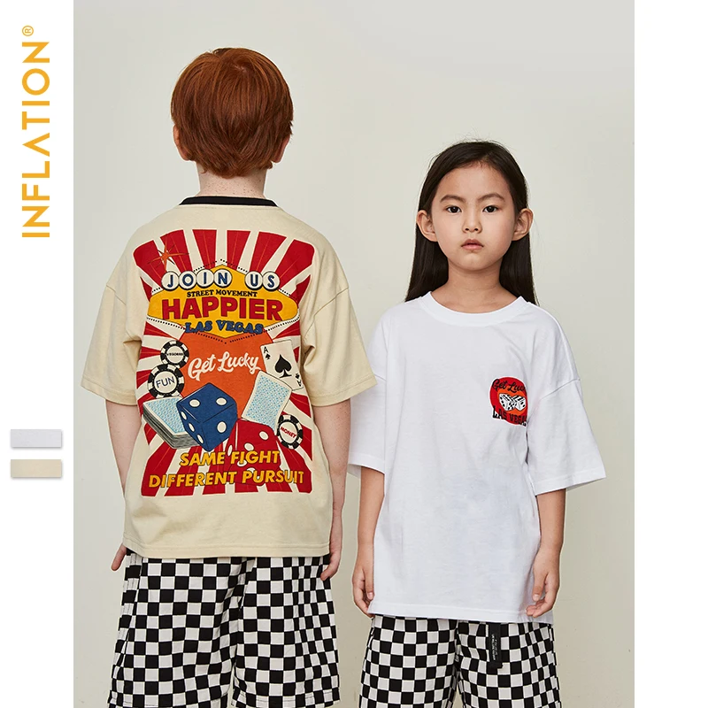 

INFLATION T-shirt Boys Cotton Summer Tee Shirts Short Sleeve Kids Funny T-shirts Outdoor Streetwear Hip Hop Tops T 19107S