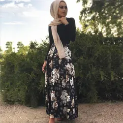 2019 цветочные печатных длинными мусульманский юбка пикантные в турецком, арабском стиле мусульманская одежда для Дубай одежда
