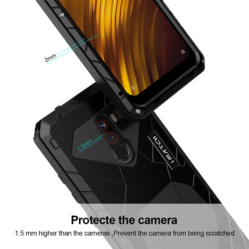 Online Para Xiaomi mi Pocophone F1 funda de teléfono duro Alu mi num Metal Protector de pantalla de vidrio templado para Xiaomi 9 T de alta resistencia