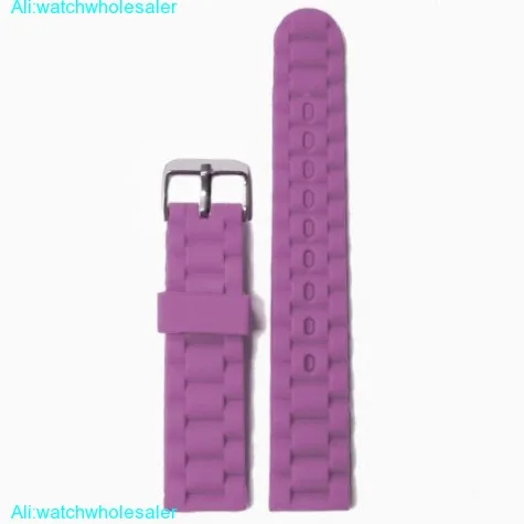 18mm Purple Jam Color Silicone Jelly Rubber Ladies Watch Band Straps WB1060R18JB