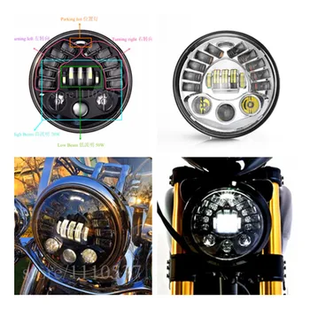 

Light Sourcing 7 Inch with Hi/Lo Beam DRL Left Right Turning light Parking lamp Headlight with For motor Glide FLHT Motorcycle