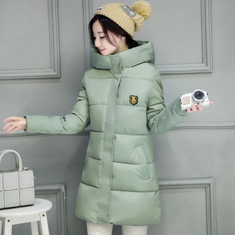 

2016 Winter New Fashion Medium Long Size Thicken Large Size Hooded Solid Color Slim Women Coat