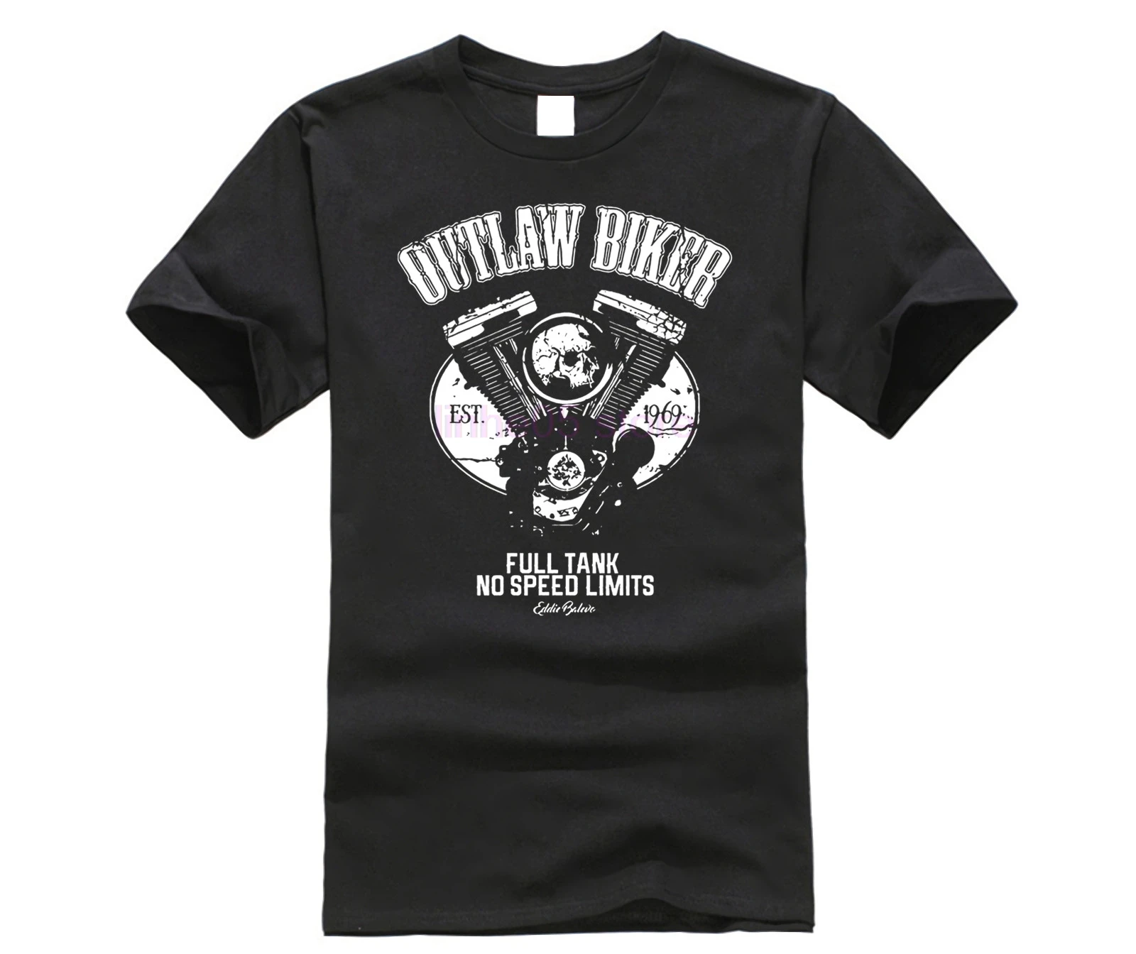 

2019 Fashion Hot sale 100% cotton Outlaw Biker T-Shirt Motorcycle Club MC Riders Racer Piston Skull Ace Chopper Tee shirt