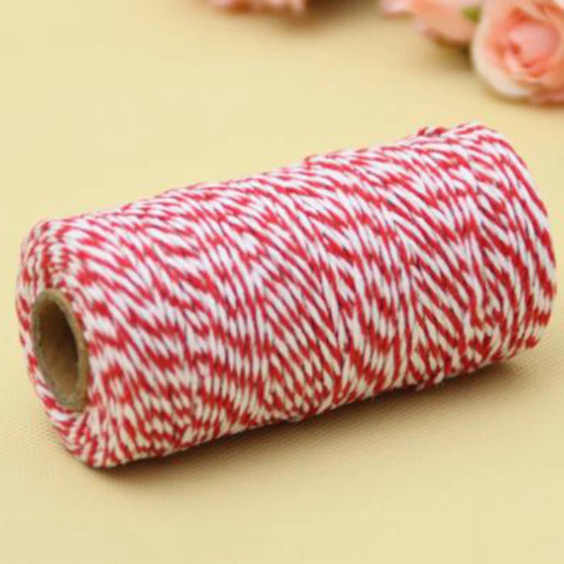 100M* Double Color Cotton Baker Rope Twine for Handmade Accessories Christmas Decoration gift DIY Wrapping HBB12 | Дом и сад