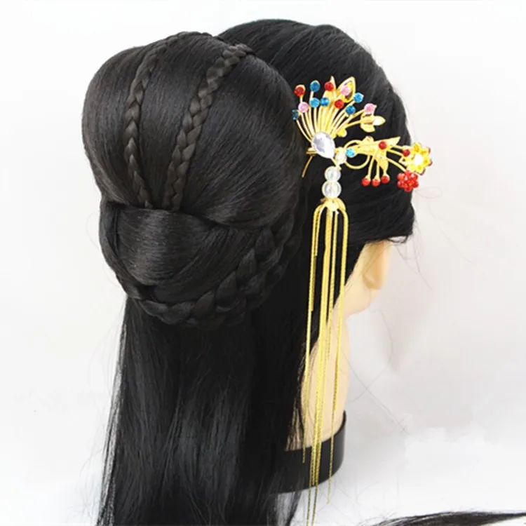 Свадебная заколка для волос китайские древние аксессуары для волос винтажные черные волосы красивые аксессуары для головы невесты