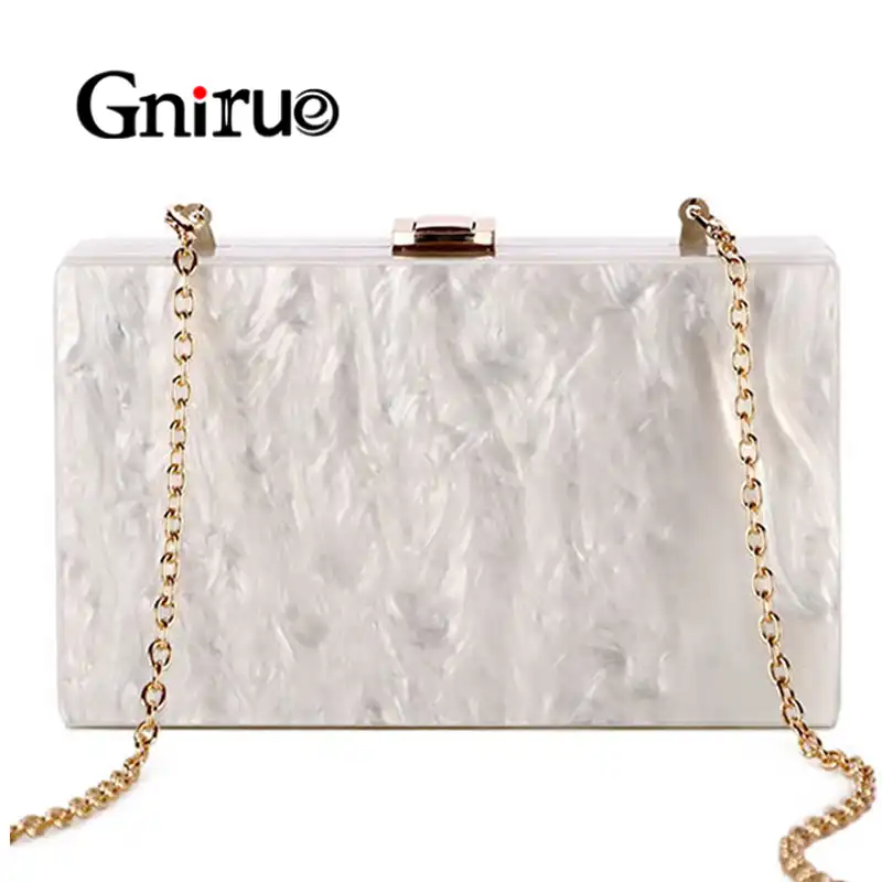 white acrylic clutch