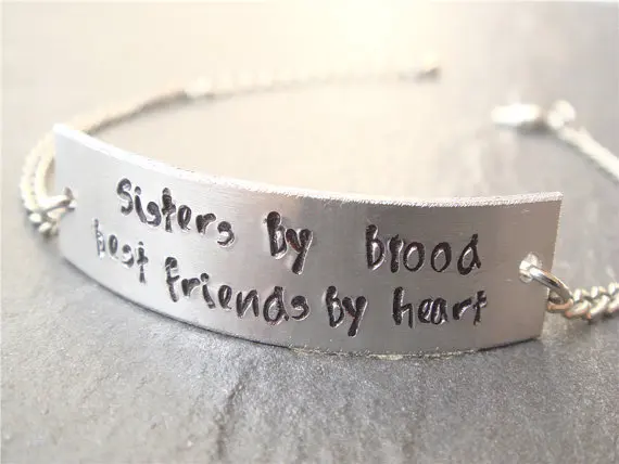 Silver Chain Single Bracelet Custom Engraved Sister Silver Chain Single Bracelet Custom Engraved Sister Personalized Women S Jewelry Friendship Bff Birthday Gift For