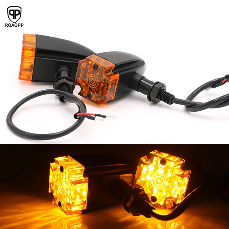 ROAOPP Motorcycle Maltese Cross Turn Signal Lights Indicator Light Turn