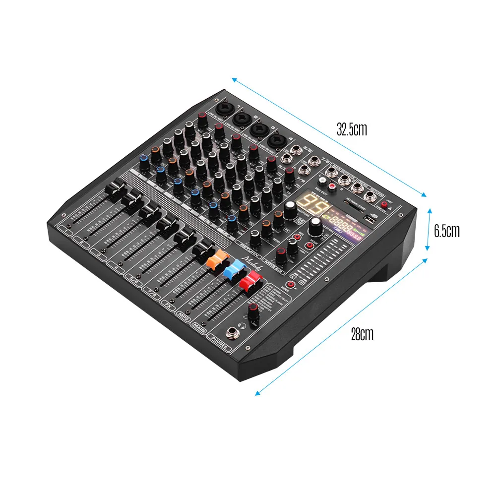 Muslady ER-800 mixing console with built-in 99 DSP effects 48V phantom support Bluetooth connection for recording webcast DJ
