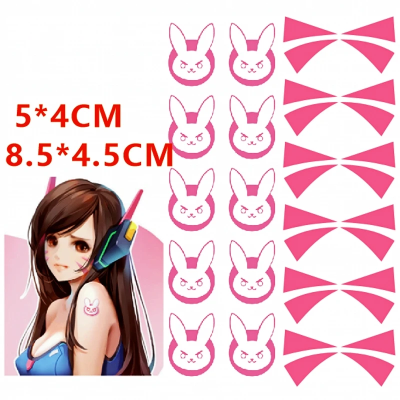 Татуировки D.va для аниме DVA костюм косплея переводные наклейки лица водостойкие