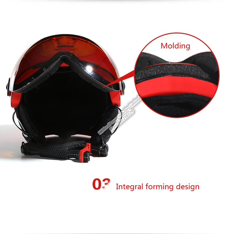 Esqui LUA Capacete com óculos de proteção