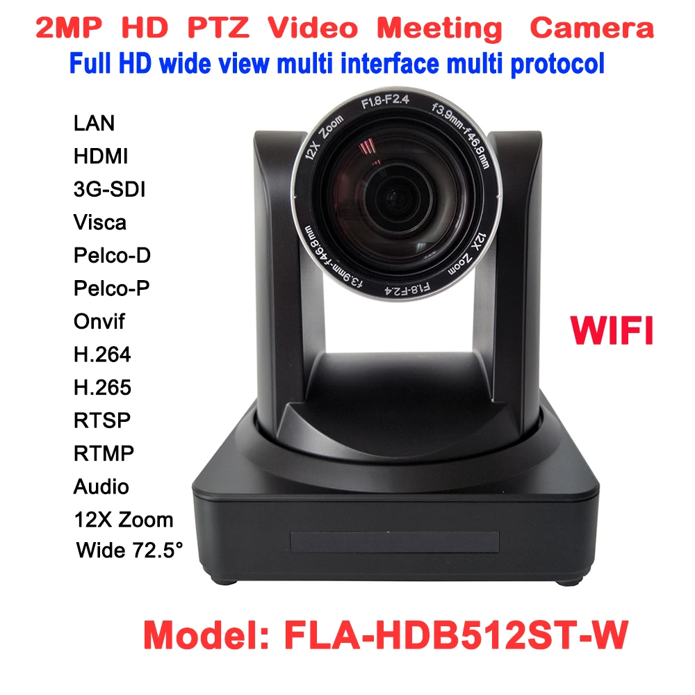 2MP 1080P Video Conferencing Rj45 IP Stream ptz wireless camera 12x