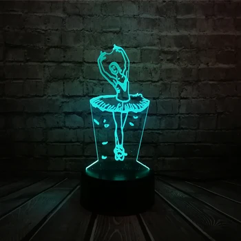 

Novelty Graceful Ballet Dancer 3D Lamp Night USB LED Lighting Ballerinator Christmas Decora luminaria Children Table KIDS TOYS