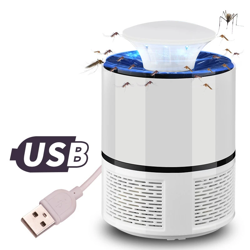 Антимоскитная лампа лампы светодиодный USB безопасный анти Летающий Электрический москитный светильник домашний светодиодный жучок Zapper комаров убийца лампа ловушка для насекомых - Цвет: White