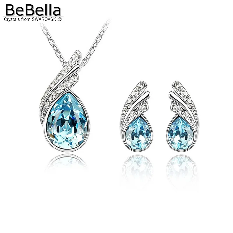 

BeBella crystal pendant necklace set Made with Swarovski Elements for women gift 2018