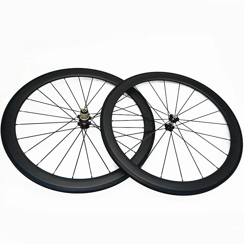 

700c carbon bicycle wheelset 50mm depth 23mm width clincher road bike wheels 271/327 hub 1560g carbon wheelset 700c clincher