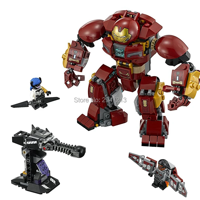 

hot compatible LegoINGlys Marvel Super hero movie Avenger The Hulkbuster Smash-Up Building Blocks Bruce Banner figures toys gift