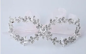 

1pcs Princess Crown Mask 2018 New women's zircon diamond mask wedding masquerade party mask supplies