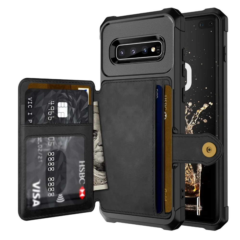 Роскошный чехол-бумажник из искусственной кожи для samsung Galaxy S10 S9 Plus S10e Note 9, чехол-бумажник с откидной крышкой и пряжкой для Galaxy S10 Plus, чехлы