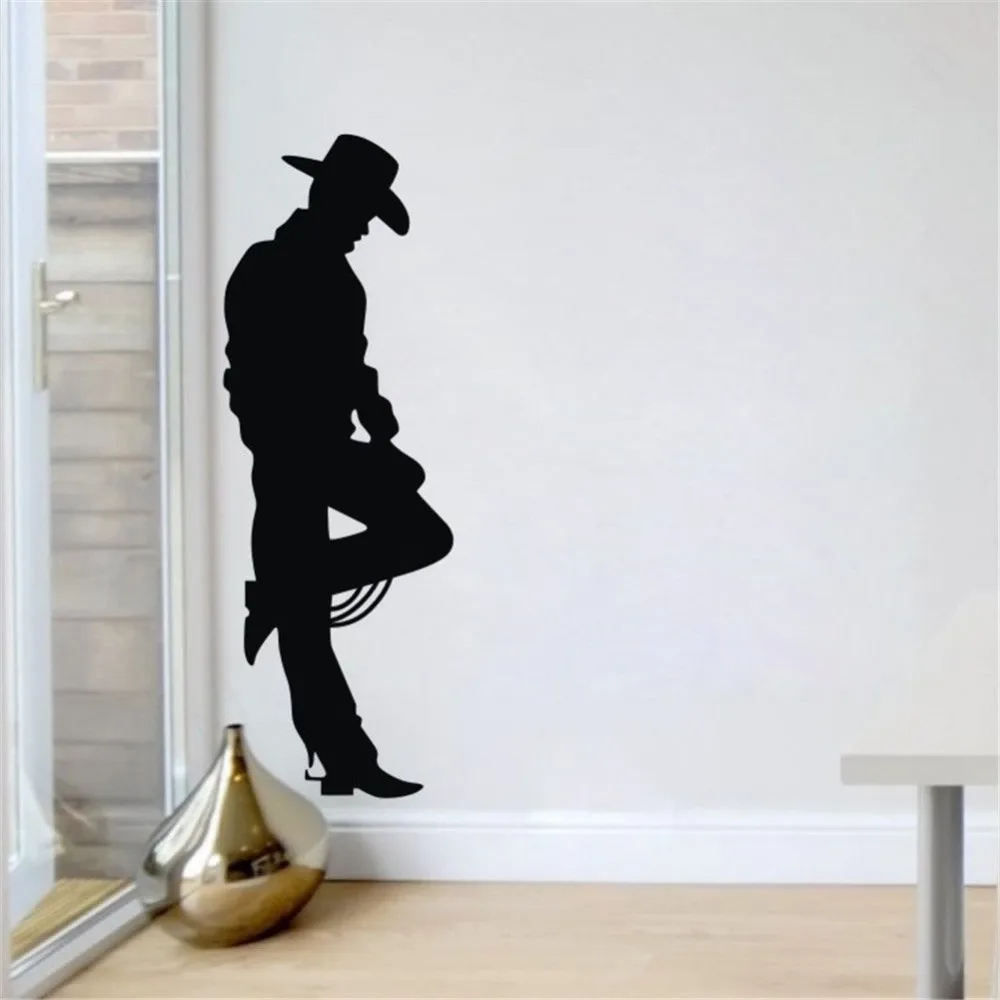 West Cowboy Black Character Boy Room Vinyl Wall Decal Mural Art Wall