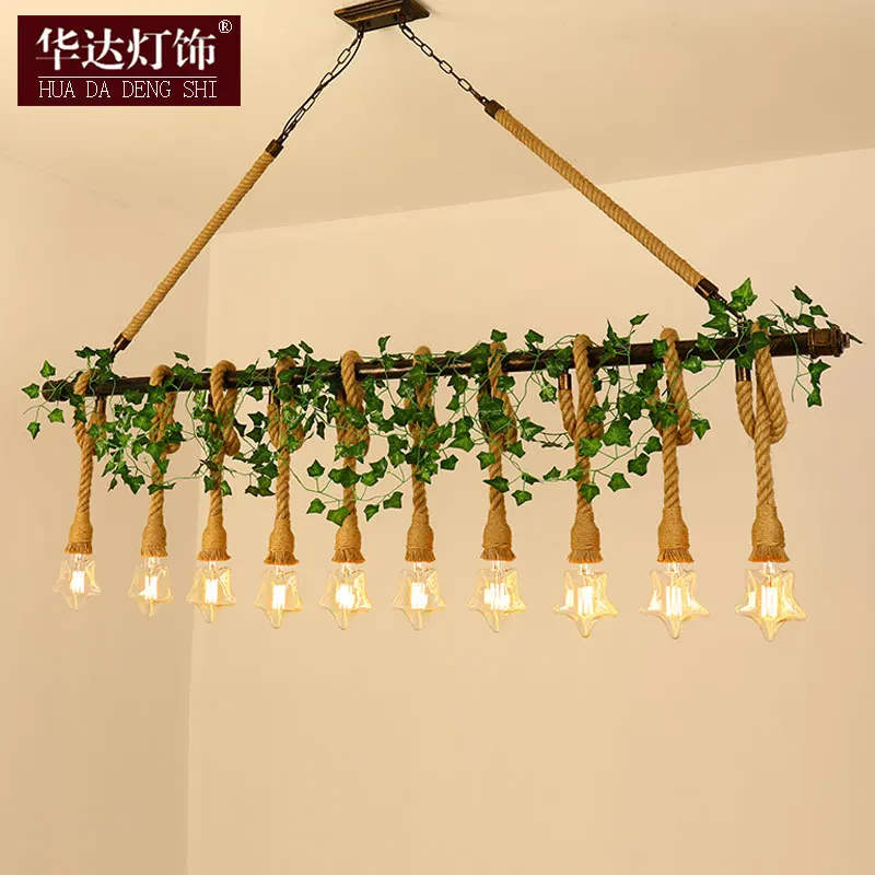 

bar head lamps and lanterns industry wind restoring ancient ways American bar cafe Internet cafe hemp rope chandelier