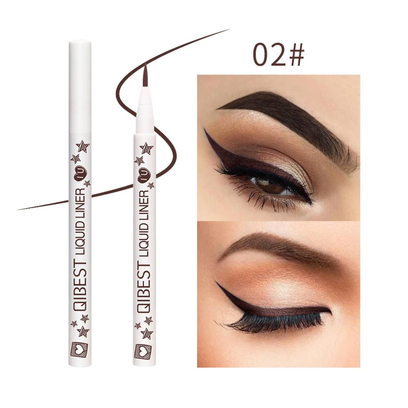 Black Eyeliner Pencil Waterproof Lasting Cat Eyes 12 Colors Eyeliner Eyeshadow Pen Cosmetic Makeup Tools Wholesale TSLM1 - Цвет: 02