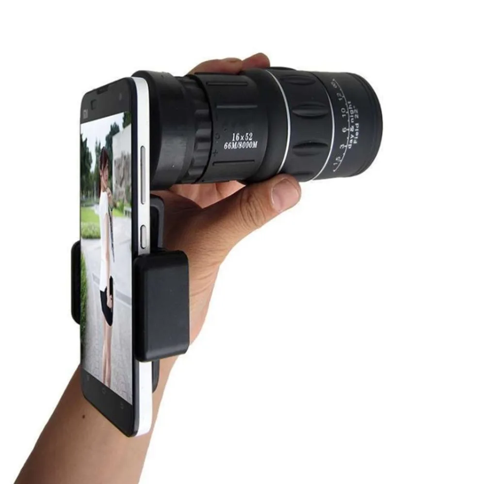 

Outdoor Monocular Camera lens Telescope Clip 16x52 BAK4 Digital IPAD Mobile Phone Bracket Mount HD prism Roof Fully Waterproof