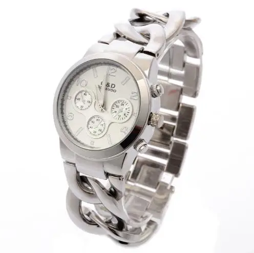 Новинка, G& D, серебряные женские кварцевые наручные часы из нержавеющей стали, ЖЕНСКИЕ НАРЯДНЫЕ часы, Reloj Mujer, часы, подарки, Relogio Feminino - Цвет: Silver