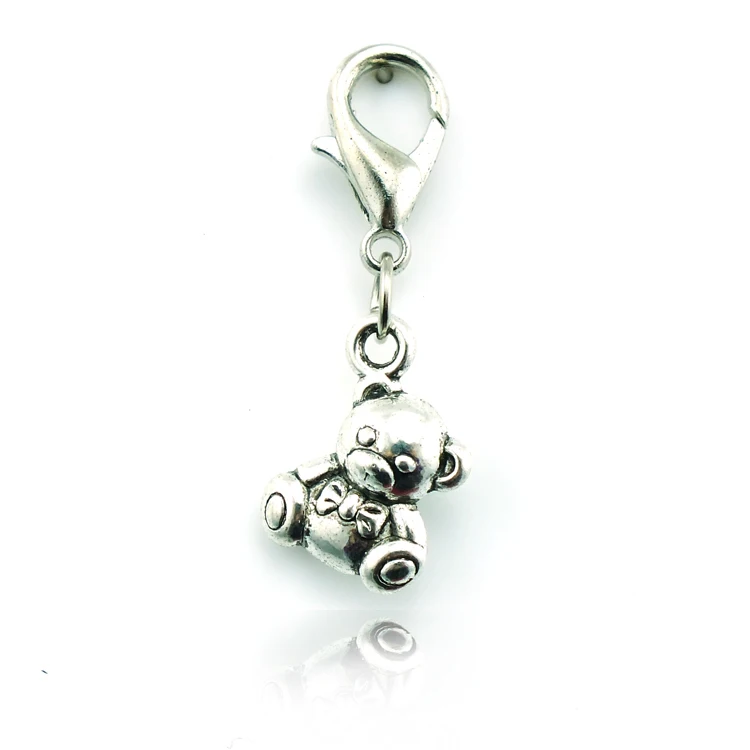 

JINGLANG Fashion Lobster Clasp Charm Dangle Retro Alloy Small Bear Animals Charms DIY Jewelry Accessories Free Shipping