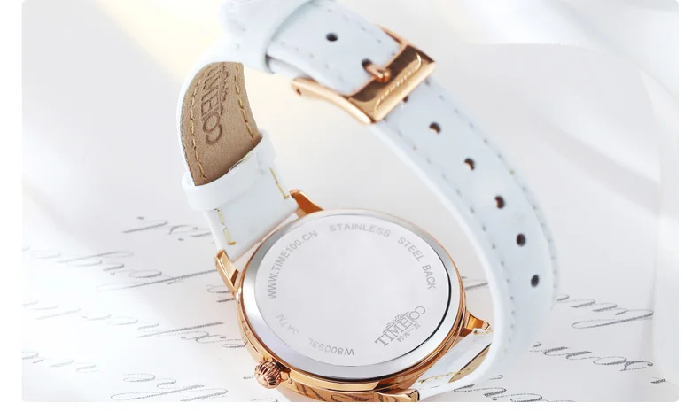 Time100 Модные Винтажные сверкающие кожаные кварцевые женские часы для дам с небольшим циферблатом секундные и римские цифры