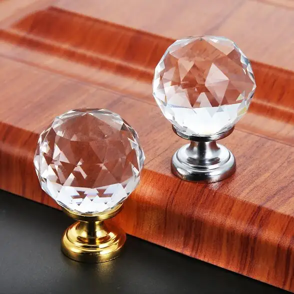 Modern Rhinestone Drawer Pulls Kitchen Furniture Door Handles