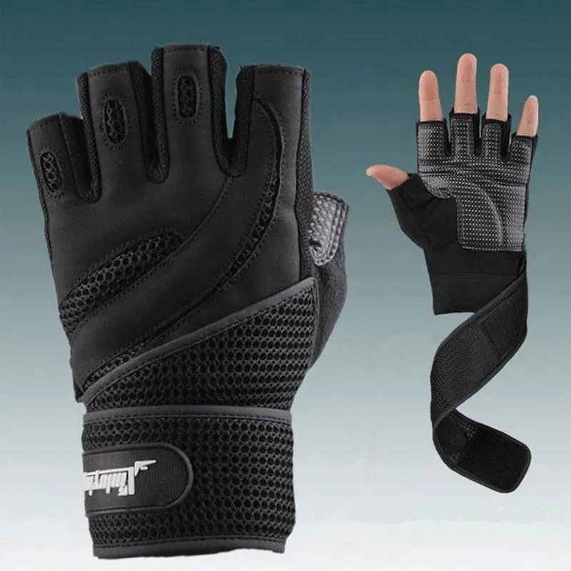 M-XL Gym Body Building Training Fitness Gloves Sports Equipment Weight Lifting Workout Breathable Wrist Wrap T28