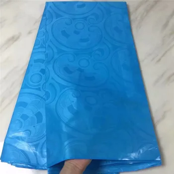 

2019 New arrival African Bazin Riche Getzner fabric with sky blue Embroidery lace for dress African lace fabric free shipping