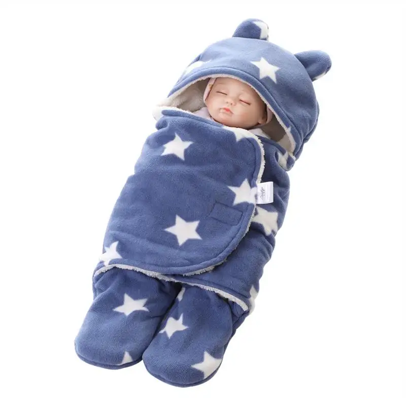 Newborn Blanket Sleeping Bag Baby Double layer Full Polyester Print