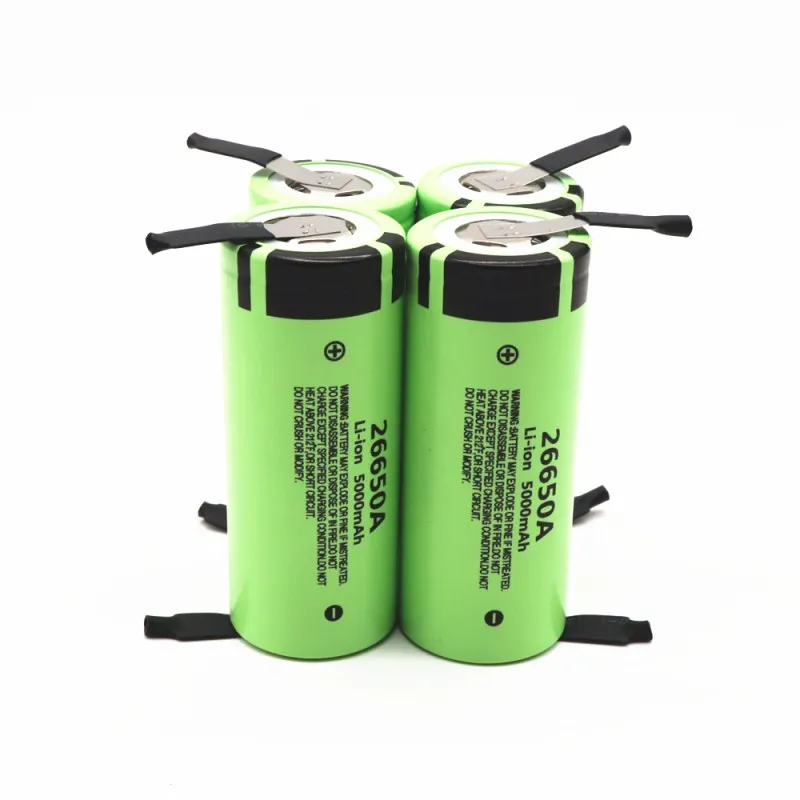 

100% Original New Battery For Panasonic 26650A 3.7V 5000mAh High Capacity 26650 Li-ion Rechargeable Batteries+DIY Nickel